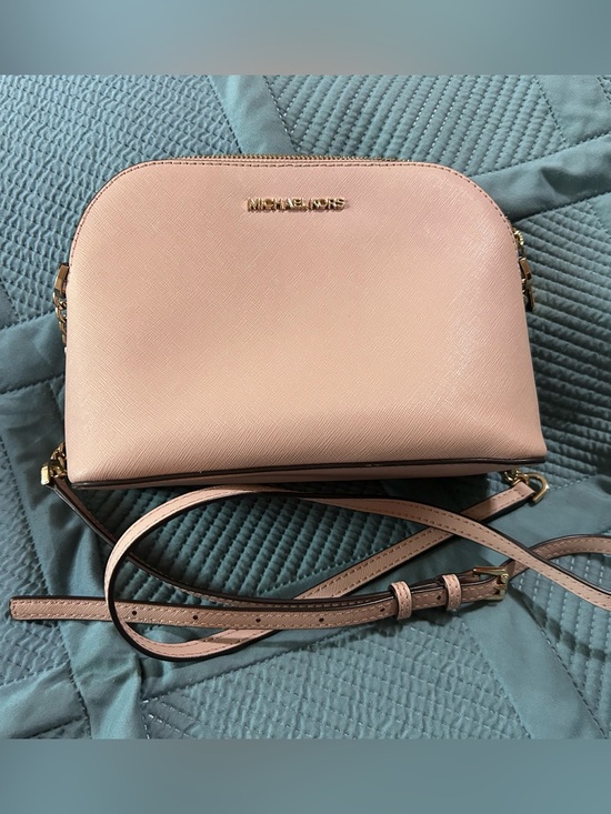 Michael Kors Handbags - Michael Kors Blush Saffiano Dome Crossbody with Gold Hardware
